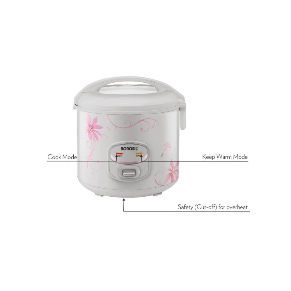 Borosil Pronto Deluxe II 18 Litres 650 Watts Rice Cooker BRC18MPB12 Silver