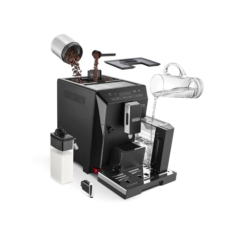 Delonghi 1450 W Fully Automatic Cappuccino Espresso Filter Coffee Maker Black ECAM44660B