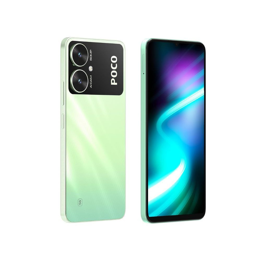 POCO M6 5G Polaris Green 4GB RAM 64GB Storage MediaTek Dimensity 6100 5G Processor 5000 mAh Battery 18W Fast Charging 50 MP AI Dual-Camera System Side Fingerprint Sensor