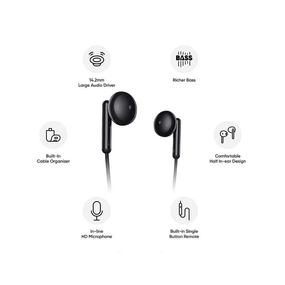 Realme Buds Classic Wired in Ear Earphones with Mic Black