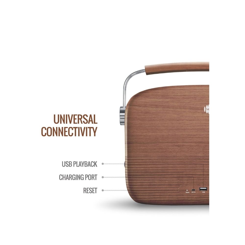 Saregama Carvaan Hindi Bluetooth speaker 6 W Bluetooth Home Theatre Oak Wood Brown Stereo Channel