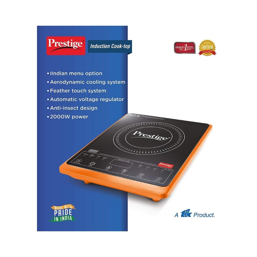 Prestige PIC 290 Induction CooktopOrange Black Touch Panel
