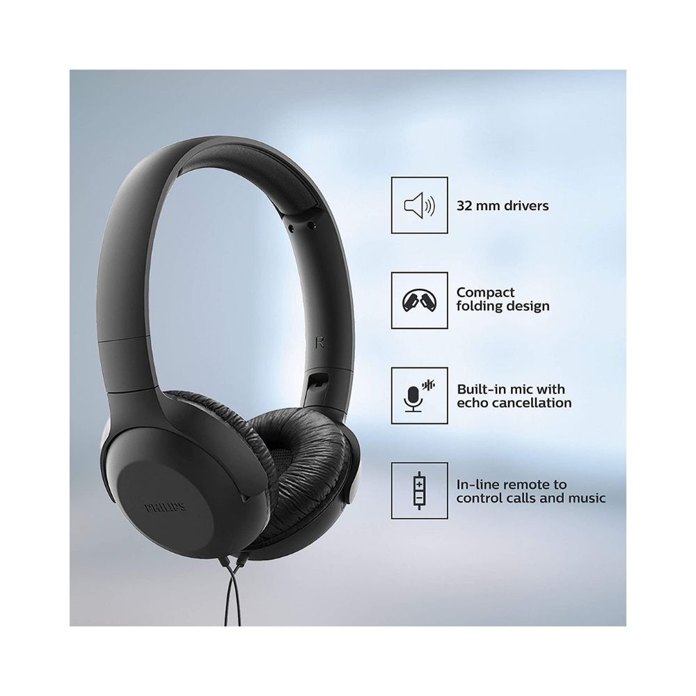 Philips Audio Upbeat TAUH201 Lightweight On-Ear Wired Headphones