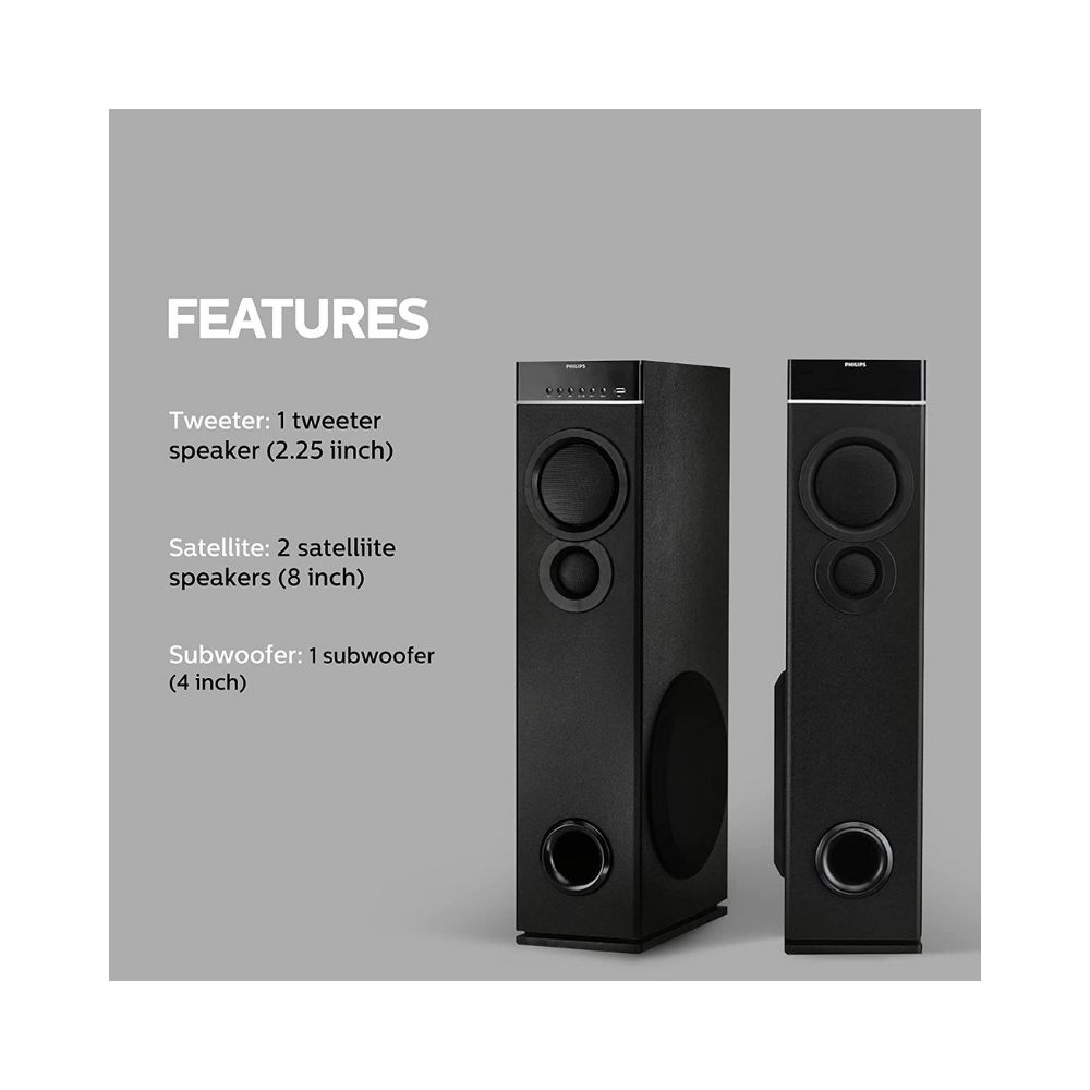 Philips SPA 9080B94 80 W Bluetooth Home TheatreBlack 20 Channel