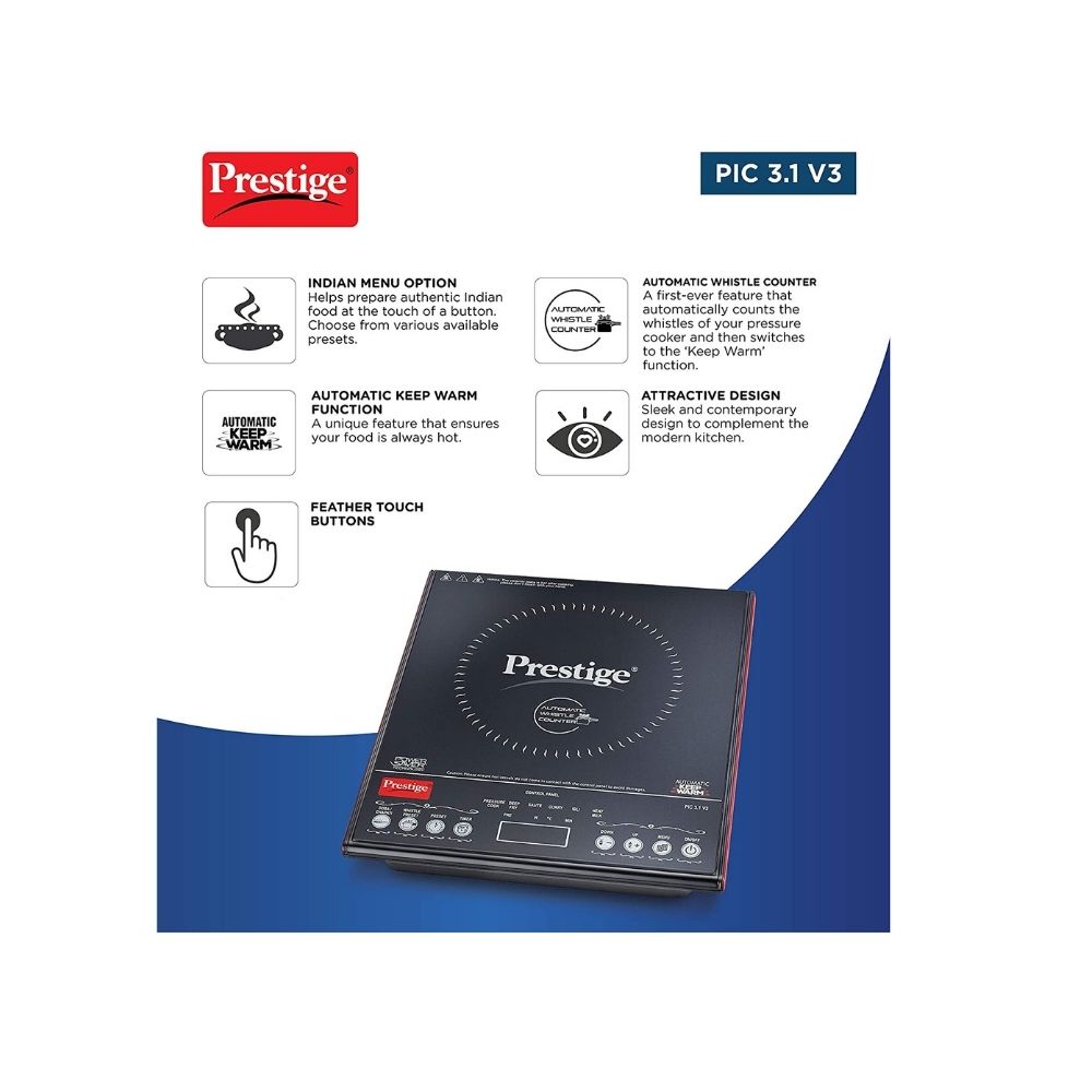Prestige PIC 31 v3 Induction CooktopBlack Touch Panel