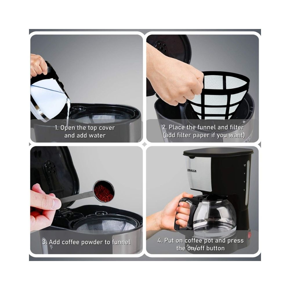 Inalsa Cafe Max 5 Cup 06L 650-Watt Coffee Maker