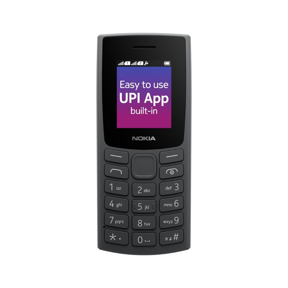 Nokia 106 Single Sim Keypad Phone with Built-in UPI Payments App Long-Lasting Battery Wireless FM Radio MP3 Player and MicroSD Card Slot Charcoal