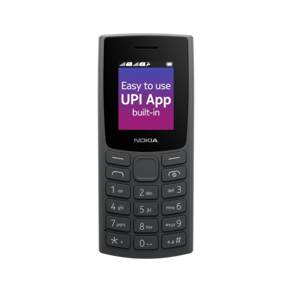 Image of Nokia 106 Single Sim, Keypad Phone with Built-in UPI Payments App, Long-Lasting Battery, Wireless FM Radio &amp; MP3 Player, and MicroSD Card Slot | Charcoal