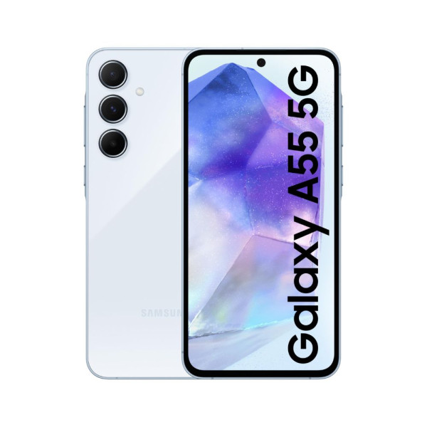 Image of Samsung Galaxy A55 5G (Awesome Iceblue, 8GB RAM, 256GB Storage) | Metal Frame | 50 MP Main Camera (OIS) | Nightography | IP67 | Corning Gorilla Glass Victus+ | sAMOLED with Vision Booster