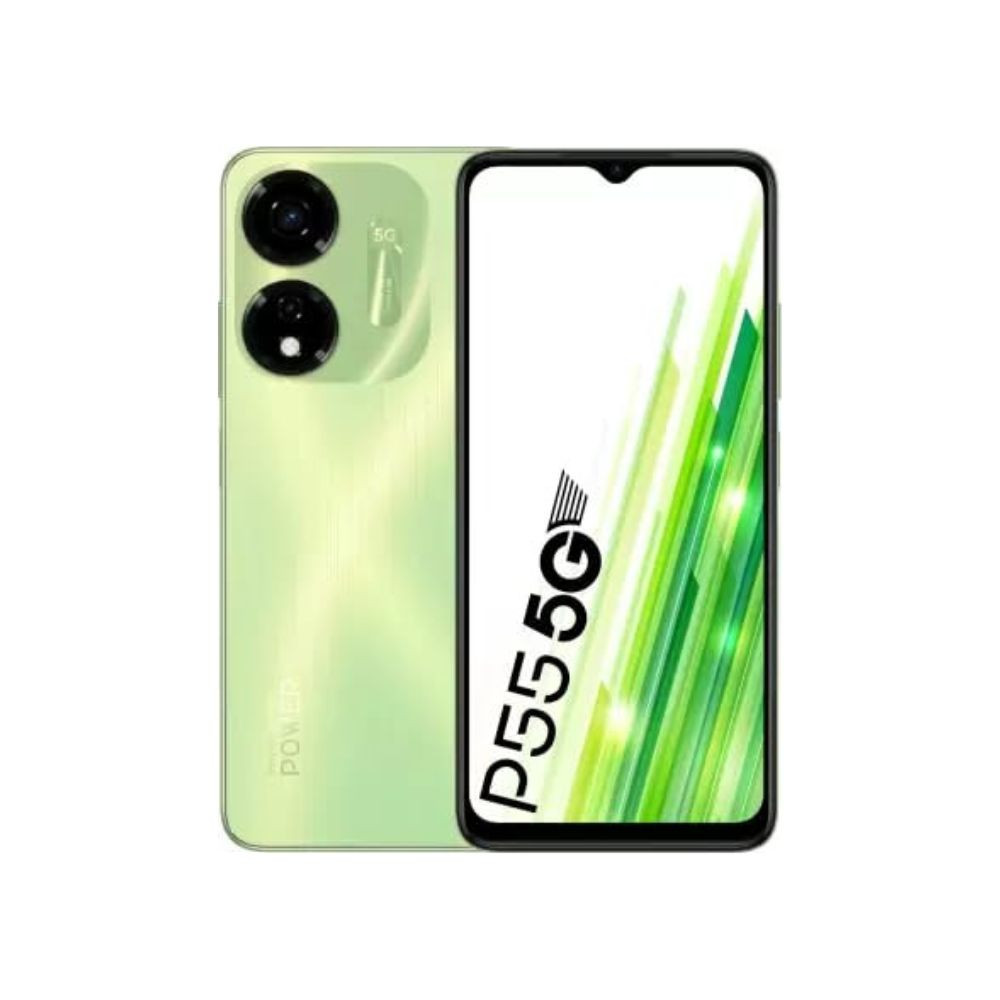 itel P55 5G  4GB RAM64GB ROM Upto 8GB RAM with Memory Fusion 50MP AI Dual Rear Camera 5000mAh Battery with 18W Type-C Fast Charging  Dimensity 6080 Mint Green