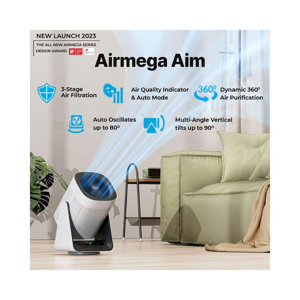 Coway AirMega Aim Professional Air Purifier for Home 2023 New Launch Longest Filter Life 8500 Hrs Green True HEPA Filter Traps 9999 Virus PM 01 Particles Manufacturer Warranty of 7 Years