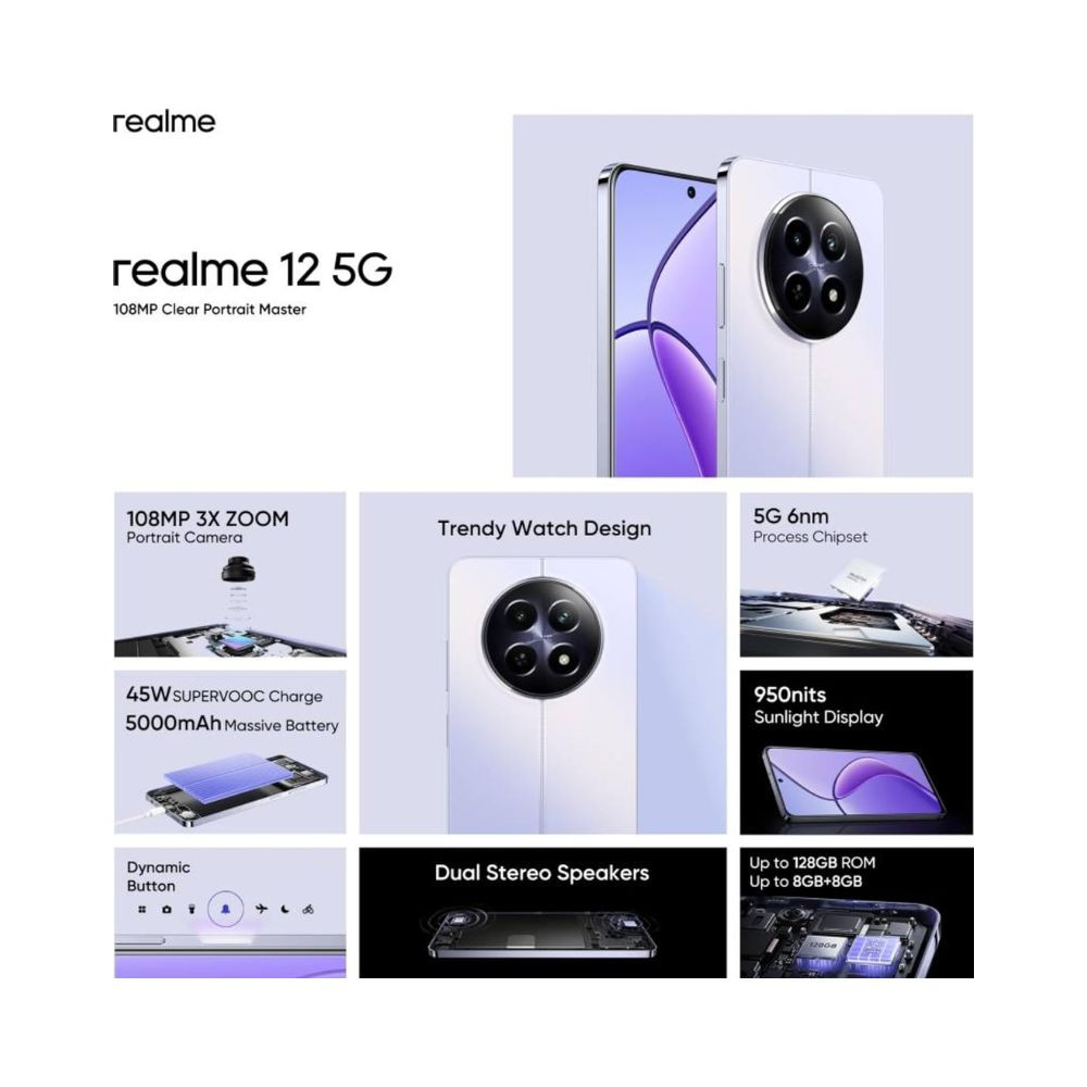 realme 12 5G Twilight Purple 128 GB 8 GB RAM