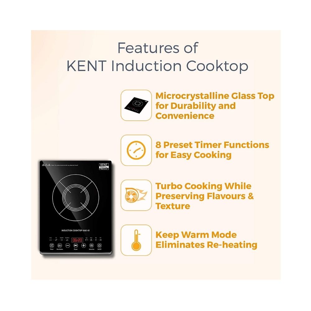 Kent 16036 Induction Cooktop Black Touch Panel