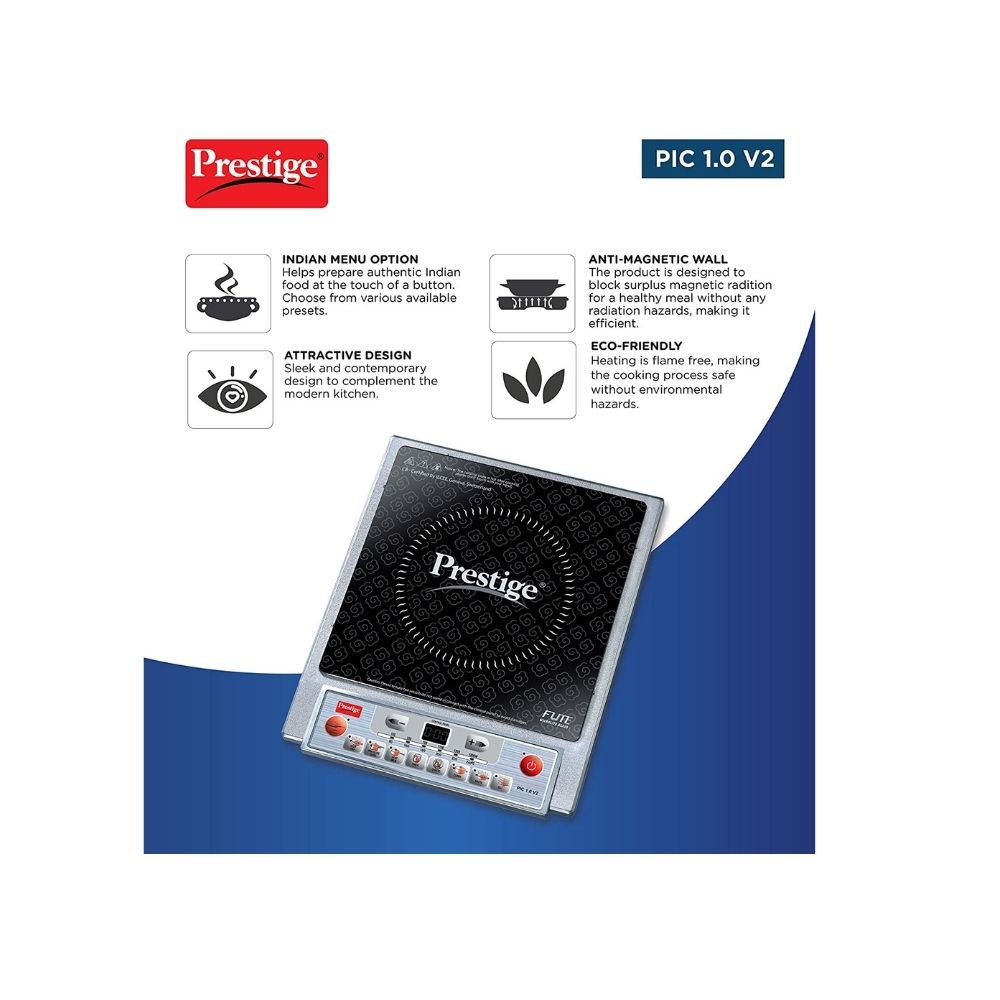 Prestige PIC 10 V2 Induction Cook TopWhite Touch Panel