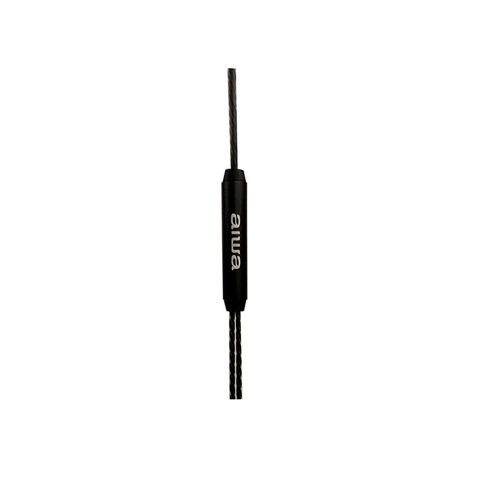 Aiwa ESTM-101 Wired in Ear Earphone with Mic Black