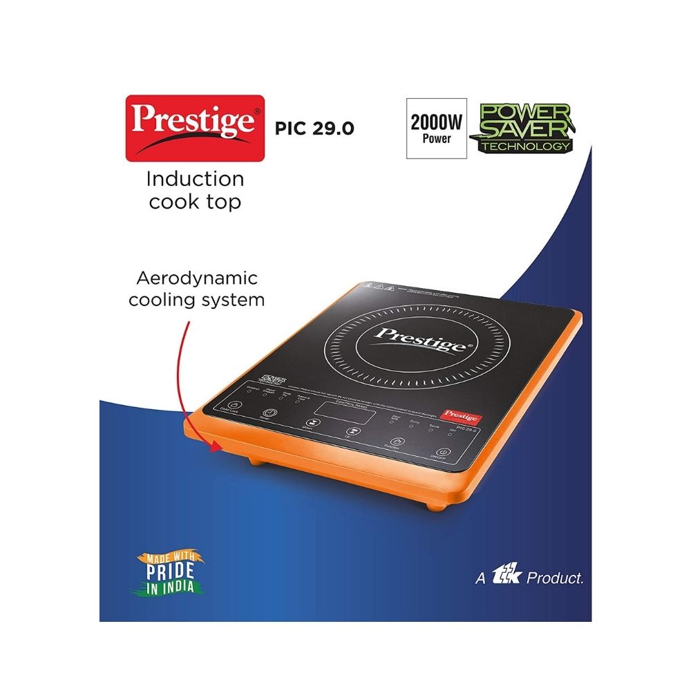 Prestige PIC 290 Induction CooktopOrange Black Touch Panel