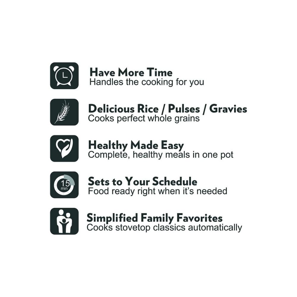 Borosil Digikook 18 Litres 650 Watts Rice Cooker and Steamer BRC18LDSS11 Silver