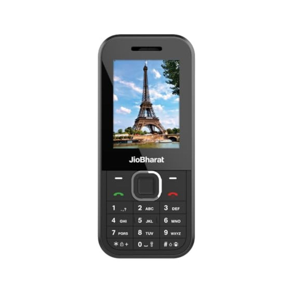 JioBharat B2 4G Keypad Phone with JioTV JioHotstar JioSoundPay JioSaavn JioPay UPI JioChat JioPhotos Powerful 2000mAh Battery LED Torch Digital Camera Black Locked for JioNetwork