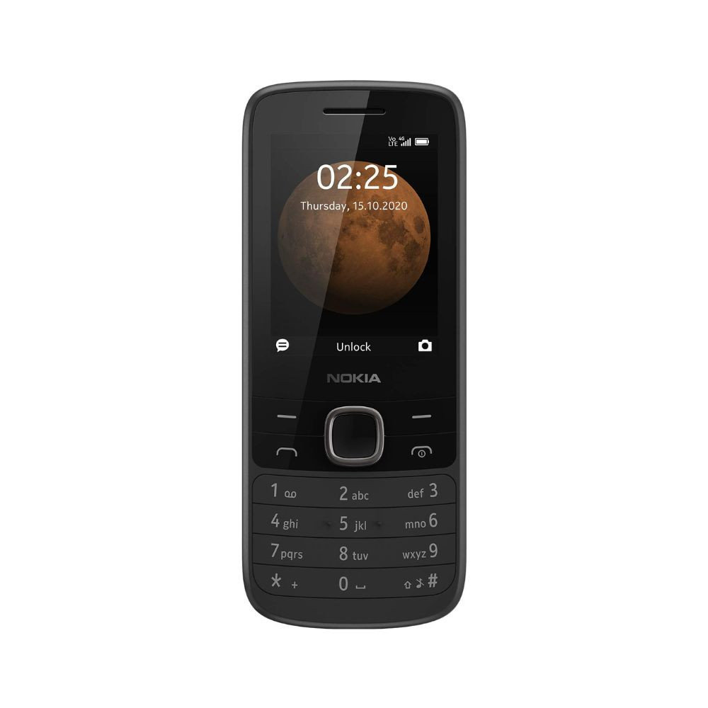 Nokia 225 4G Dual SIM Feature Phone with Long Battery Life Camera Multiplayer Games and Premium Finish Black Colour
