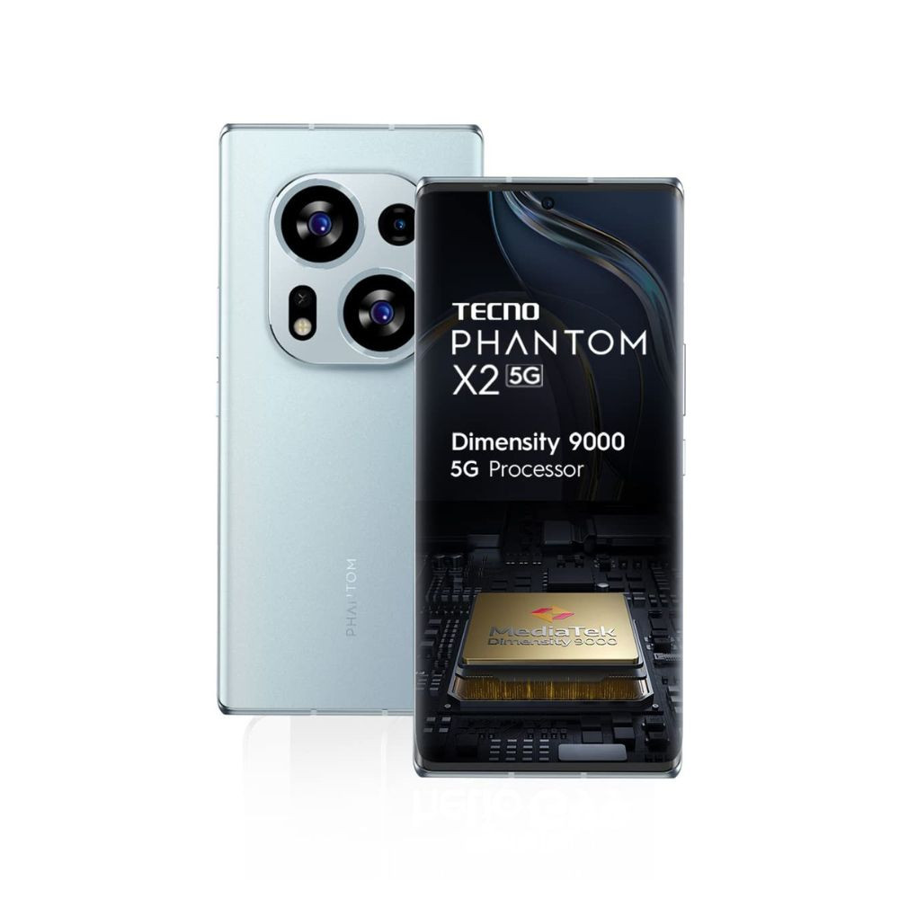 TECNO Phantom X2 5G Moonlight Silver 8GB RAM256GB Storage Worlds 1st 4nm Dimensity 9000 5G Processor Dual Curved AMOLED Display 64MP RGBW Camera
