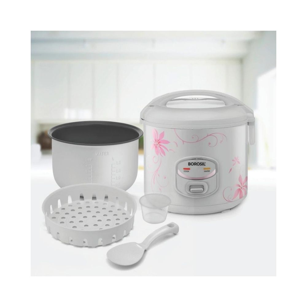 Borosil Pronto Deluxe II 18 Litres 650 Watts Rice Cooker BRC18MPB12 Silver