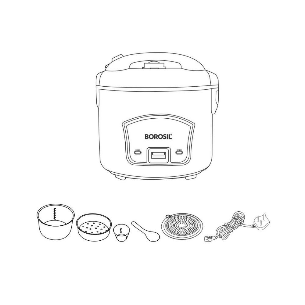 Borosil BRC28MPB23 Food Steamer Rice Cooker 28 L White