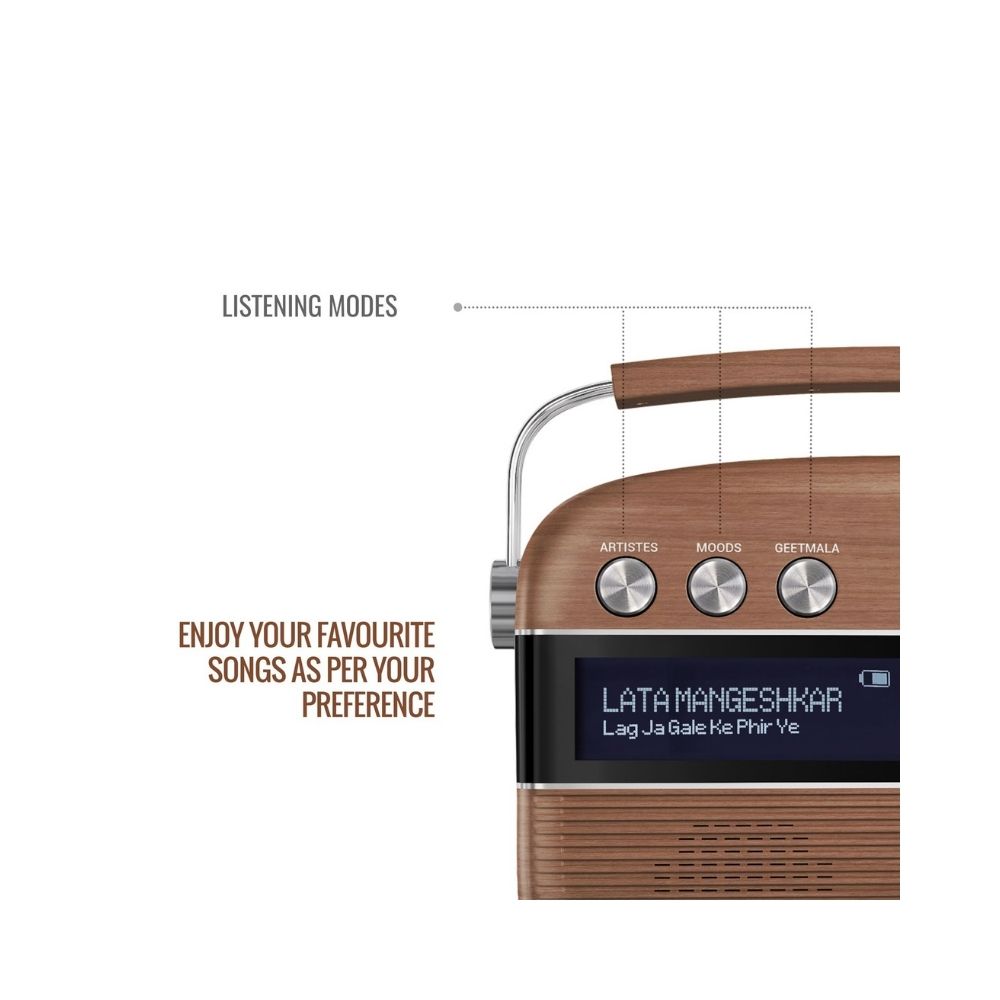 Saregama Carvaan Hindi Bluetooth speaker 6 W Bluetooth Home Theatre Oak Wood Brown Stereo Channel