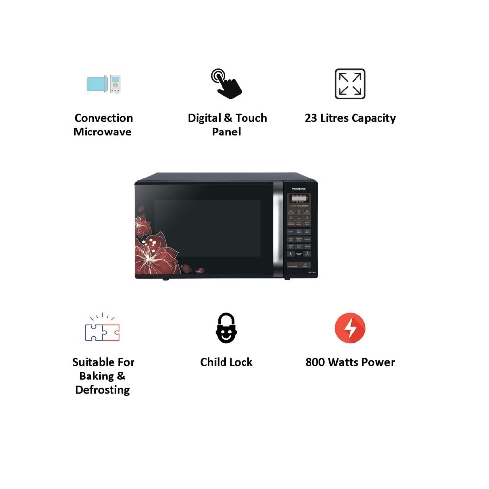 Panasonic 23 L Convection Microwave OvenNN-CT35LBFDG Black Floral