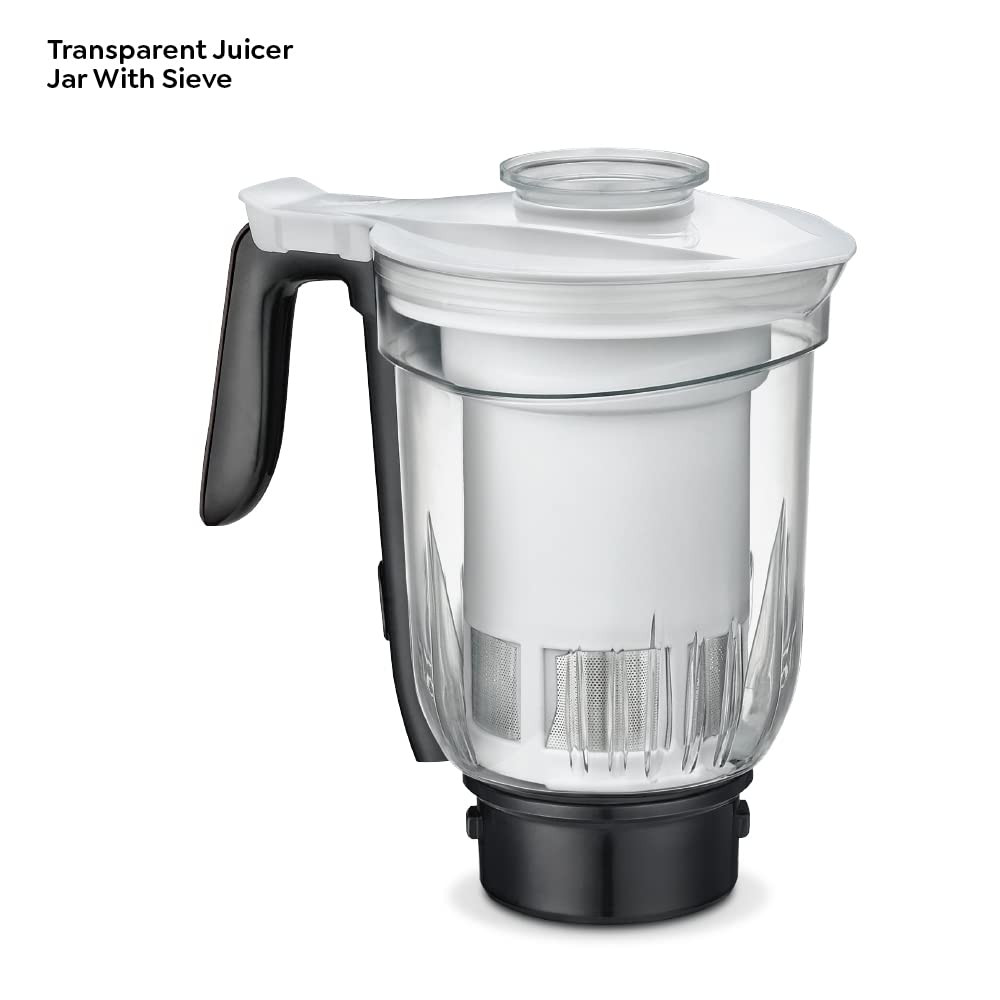 Prestige Macho 1000W Mixer Grinder with Accessories- Stainless Steel Jar-3U Multi Utility Jar-1U MIX-O-KEEP Jar-1U and Juicer Jar-1U Black Silver