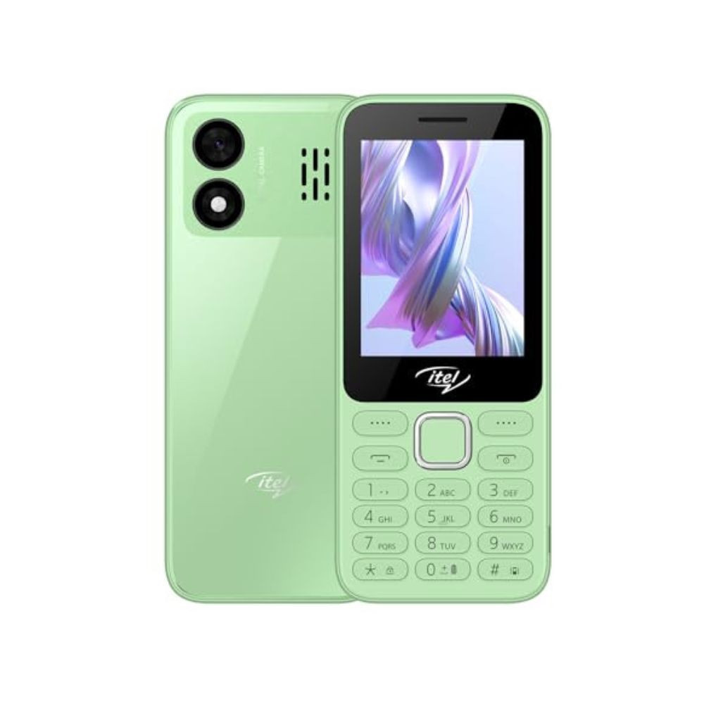 itel it5330 Keypad Mobile Phone 28 Big Display Premium Glass-Like Back Design 1900mAh Long-Lasting Battery Auto Call Recording Wireless FM Light Green
