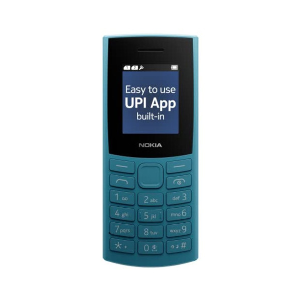 Image of Nokia 106 4G Keypad Phone with 4G, Built-in UPI Payments App, Long-Lasting Battery, Wireless FM Radio &amp; MP3 Player, and MicroSD Card Slot | 1 Year Replacement Guarantee | Blue