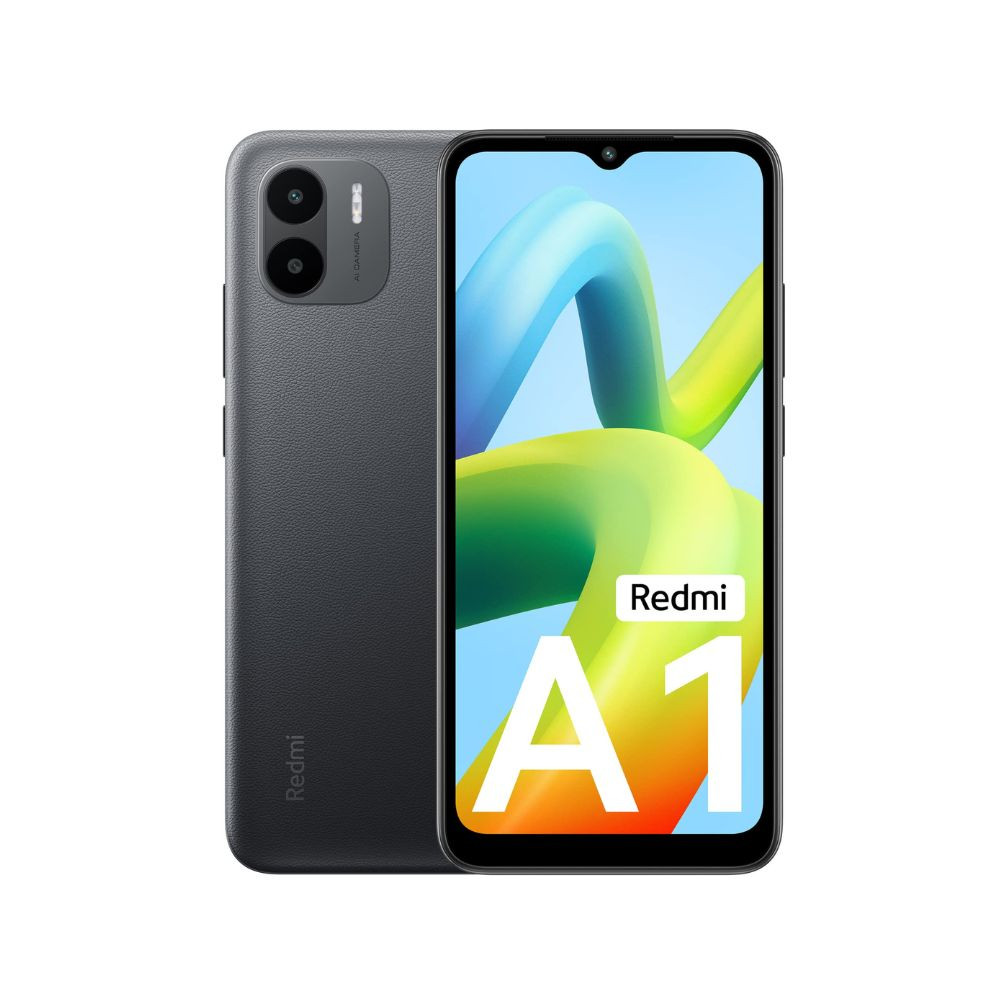 Redmi A1 Black 2GB RAM 32GB Storage Segment Best AI Dual Cam 5000mAh Battery Leather Texture Design Android 12
