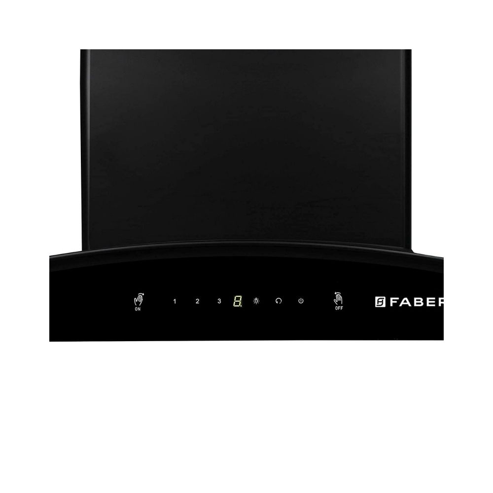 Faber 90 cm 1200 mhr Auto-Clean curved glass Kitchen Chimney HOOD SUNNY HC SC BK 90 Filterless technology  Touch Control