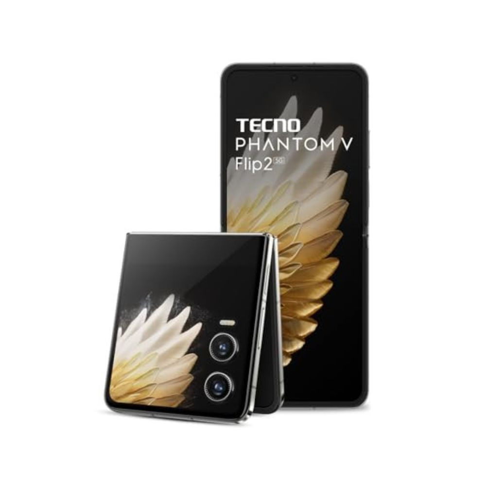 TECNO Phantom V Flip 2 Moondust Grey 8GB256GB Strongest Flip Ever 4720mAh with 70W Charger Advance AI Features 50MP OIS50MP Camera 69 120Hz AMOLED Main 364 AMOLED Cover Screen