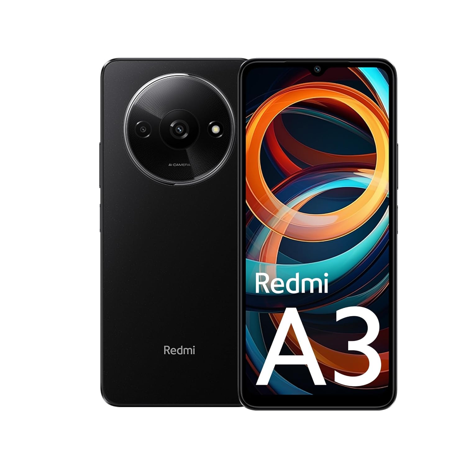 Redmi A3 Midnight Black 6GB RAM 128GB Storage Premium Halo Design 90Hz Display Karmalife