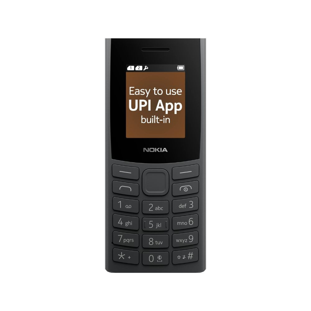 Nokia 106 4G Keypad Phone with 4G Built-in UPI Payments App Long-Lasting Battery Wireless FM Radio MP3 Player and MicroSD Card Slot Charcoal