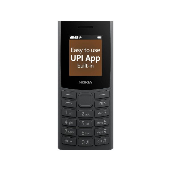 Image of Nokia 106 4G Keypad Phone with 4G, Built-in UPI Payments App, Long-Lasting Battery, Wireless FM Radio &amp; MP3 Player, and MicroSD Card Slot | Charcoal