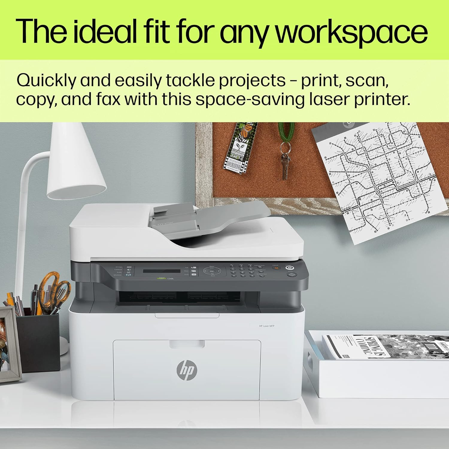 HP Laser MFP 1188fnw Wireless Print Copy Scan Fax 40-Sheet ADF Hi-Speed USB 20 Ethernet