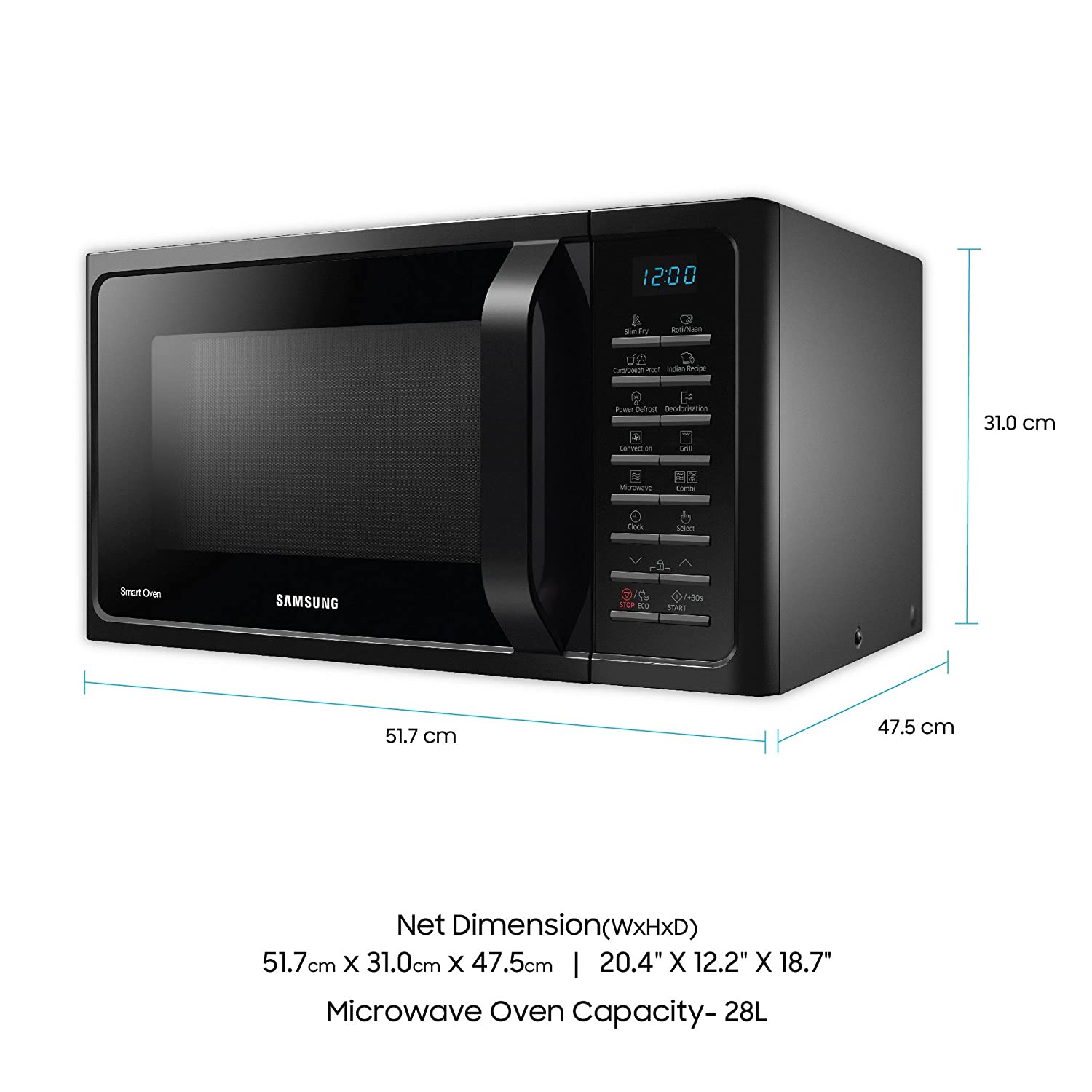 Samsung 28 L Convection Microwave Oven MC28H5033CKTL Black