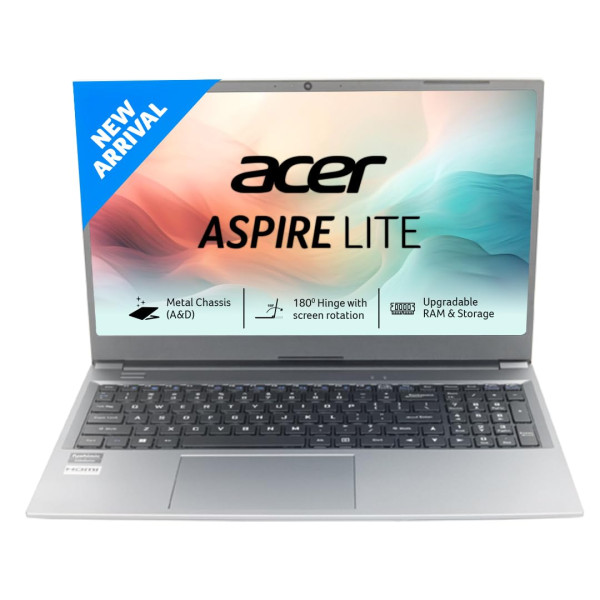 Image of Acer Aspire Lite 13th Gen Intel Core i3-1305U Thin and Light Premium Laptop (Windows 11 Home/16 GB RAM/512GB SSD/36 WHR) AL15-53 with 39.62cm (15.6") Full HD, Metal Body, Steel Gray, 1.59 KG