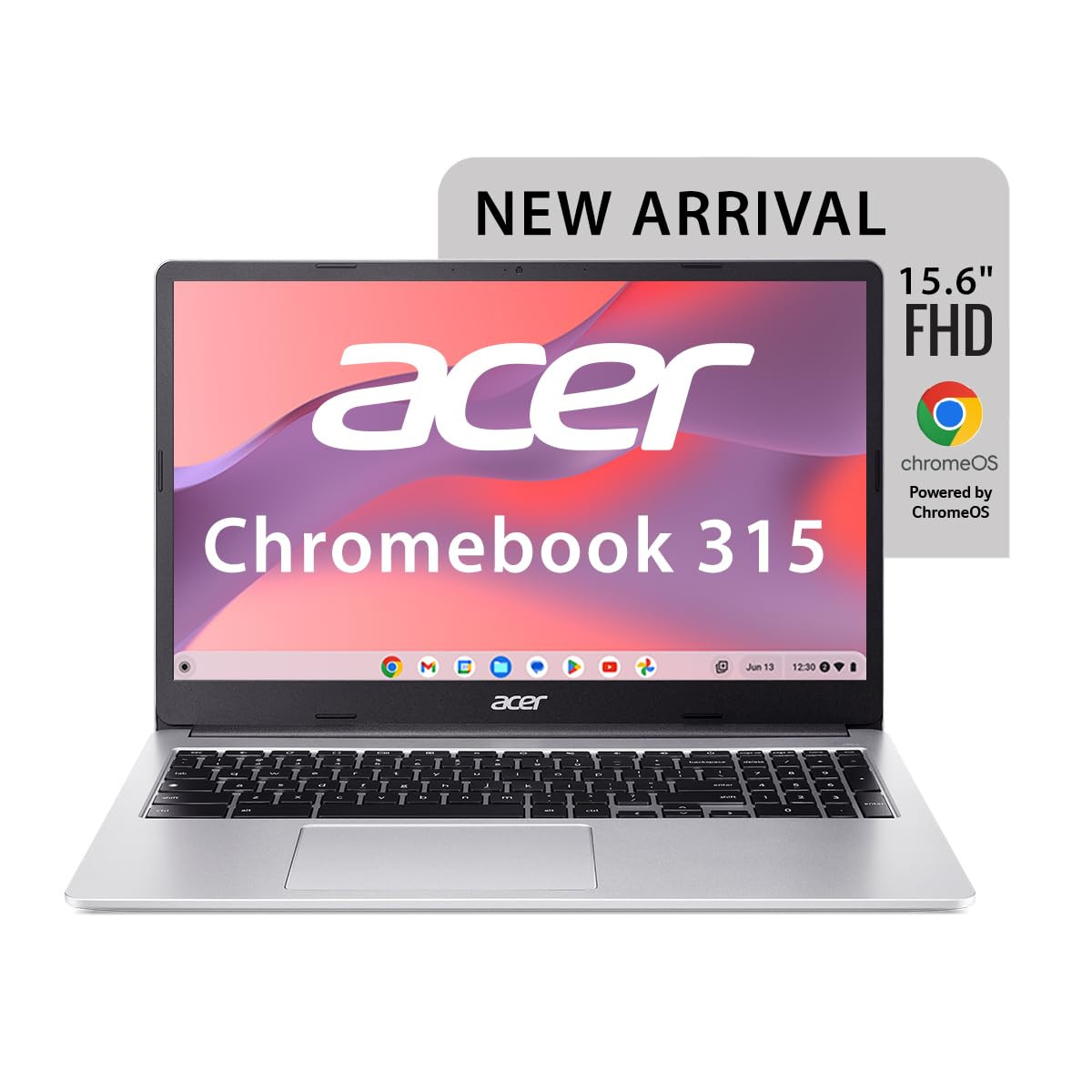 Acer Chromebook CB315-4H Intel Celeron N4500 Chrome OS8 GB RAM128 GBWiFi 6 396 cm 156 Full HD Silver 16 KG 3 Months Google One AI Premium Plan with Gemini Advanced 2TB Cloud Storage