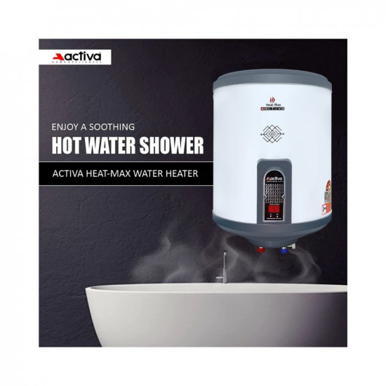 Activa 25Ltr Storage 2kva Special Anti Rust Coated Geyser Heat-Max 07 MM SS Tank With Digital Display Suitable For High Rise Buildings Comes with 5 Years Warranty 25 Ltr