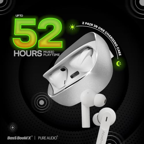 ACwO DwOTS Fire Indias First in-Ear Half-in-in Ear Earbuds in one case 33 EQ Modes Wireless Charging Enabled AI-ENC with Quad Mic Cosmic Silver