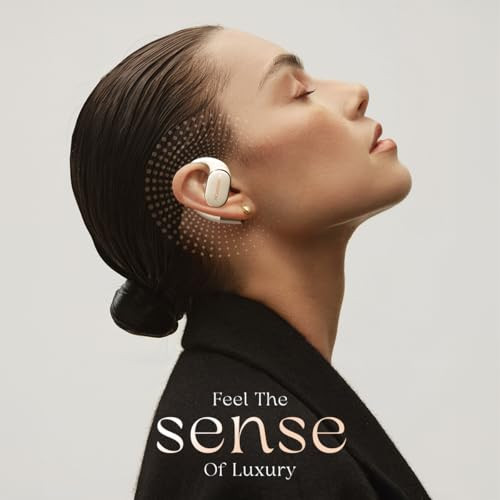 ACwO Dwots Sense OWS Wireless Over Ear EarphonesSituational Awareness15Mm Titanium Drivers65 Hours PlaybackBT V54Secure Fit4 Mics with ENC40Ms Low LatencyEqualiser Modes Silver Cream