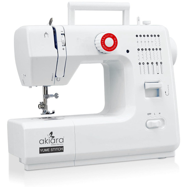 Image of Akiara - Makes Life Easy Stiching Machine with 20 Stitch Patterns, Reverse Stitch, Sewing Machine for Home Tailoring with Zig Zag, Pico and Metal Frame - Perfect for Women, Fashion