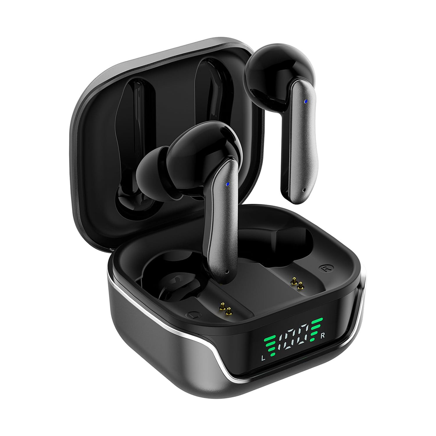 amazon basics TWS in-Ear Earbuds AB-T01A with Fast Charging up to 50 Hours of Playtime Dual 10mm Driver IPX4 Water-Resistance Bluetooth 53 Charging Case with Mic Touch Control Black