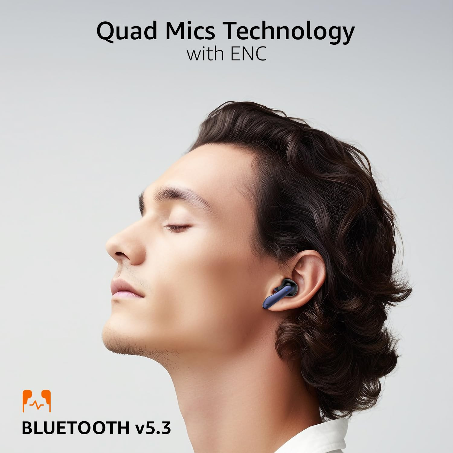 amazon basics TWS in-Ear Earbuds AB-T01B with Fast Charging up to 80 Hours of Playtime Dual 10mm Driver IPX4 Water-Resistance Bluetooth 53 Charging Case with Mic Touch Control Blue