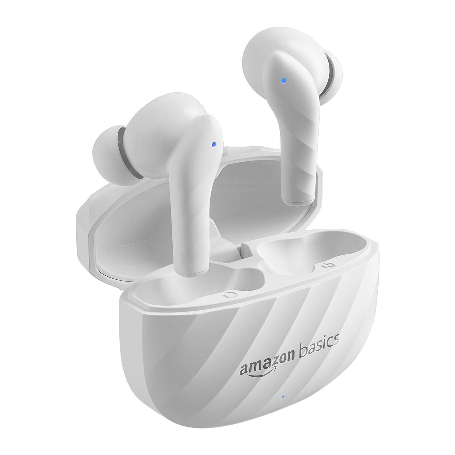 amazon basics TWS in-Ear Earbuds AB-T10 with Fast Charging up to 50 Hours of Playtime Dual 10mm Driver IPX4 Water-Resistance Bluetooth 53 Charging Case with Mic Touch Control White