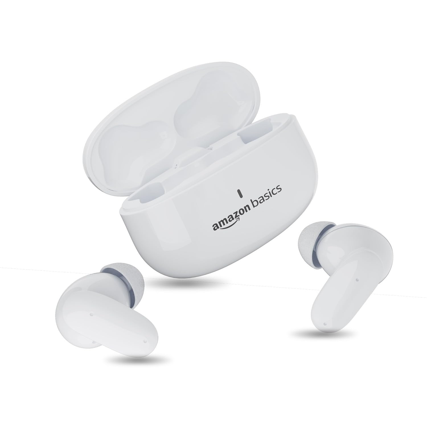 amazon basics TWS in-Ear Earbuds P80 with Fast Charging up to 80 Hours of Playtime Dual 12mm Driver IPX4 Water-Resistance Bluetooth 53 Quad Mic with ENC Touch Control White