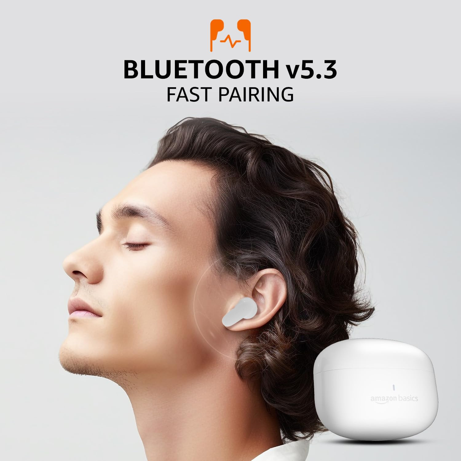 amazon basics TWS in-Ear Earbuds P80 with Fast Charging up to 80 Hours of Playtime Dual 12mm Driver IPX4 Water-Resistance Bluetooth 53 Quad Mic with ENC Touch Control White